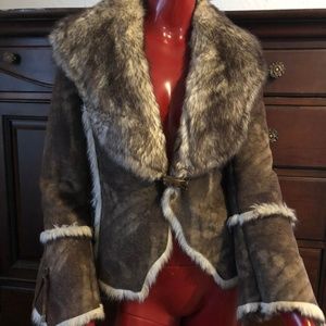 Christian Dior faux fur & faux suede jacket / coat